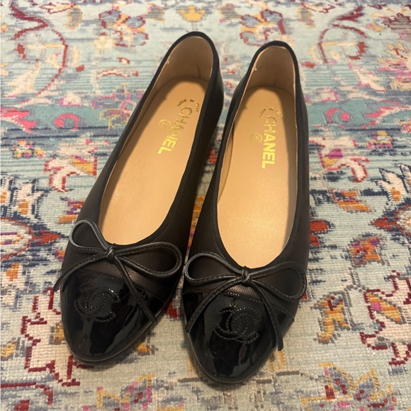 CHANEL Shoes - CHANEL Black Patent Leather Flats